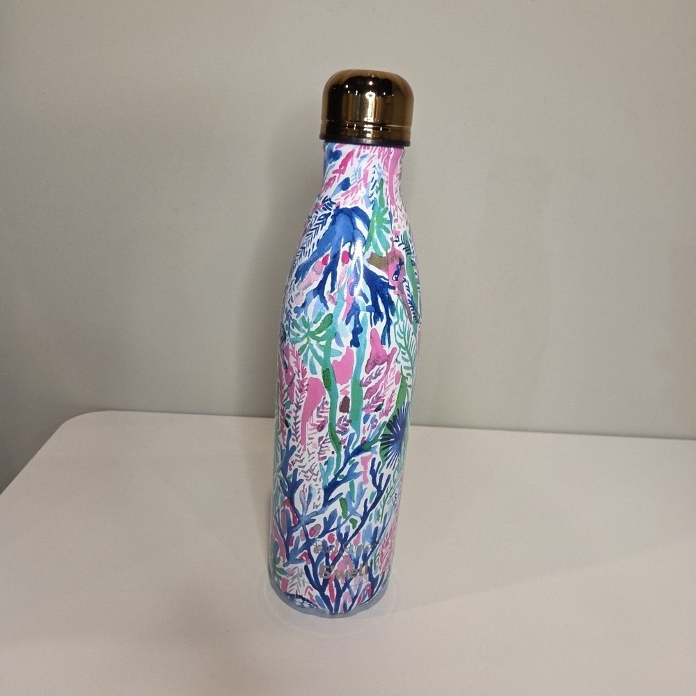 Lilly Pulitzer Water Bottle 25oz Blue Pink Floral Insulated Stainless Steel